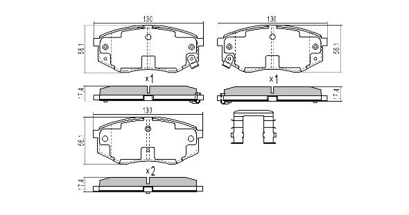 Brake Pad Set, disc brake (FBP-1890)