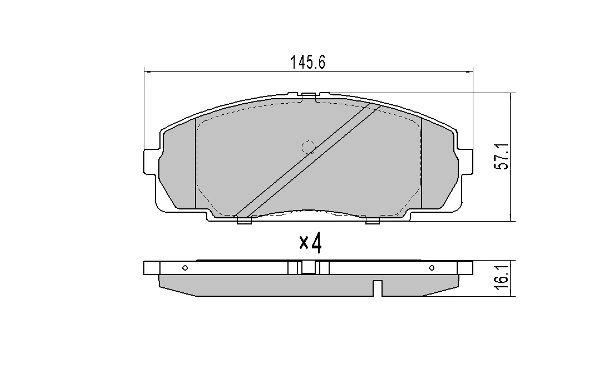 Brake Pad Set, disc brake (FBP-1665)