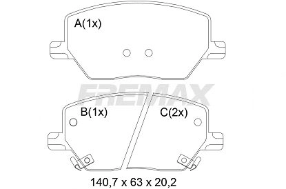 Brake Pad Set, disc brake (FBP-2514)