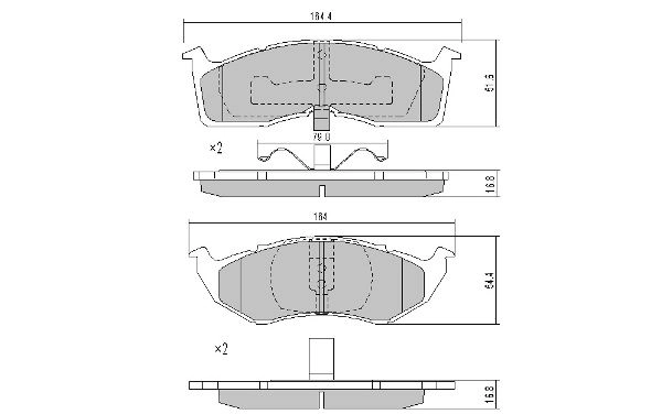 Brake Pad Set, disc brake (FBP-1669)