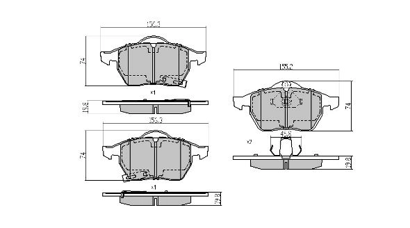 Brake Pad Set, disc brake (FBP-0998-01)