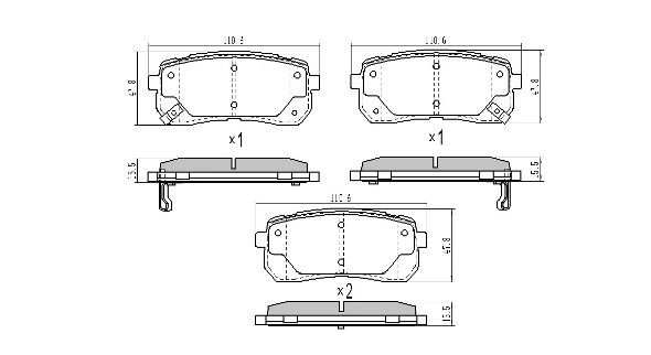 Brake Pad Set, disc brake (FBP-1712)
