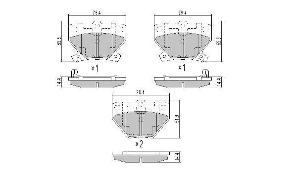 Brake Pad Set, disc brake (FBP-1560)