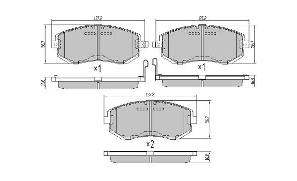 Brake Pad Set, disc brake (FBP-1627)