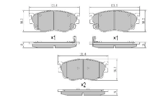 Brake Pad Set, disc brake (FBP-1262)