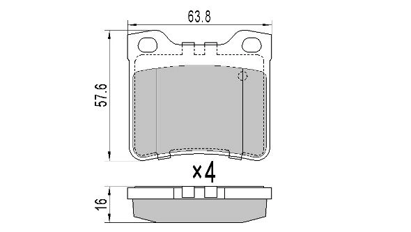 Brake Pad Set, disc brake (FBP-0742)