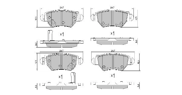Brake Pad Set, disc brake (FBP-1964)