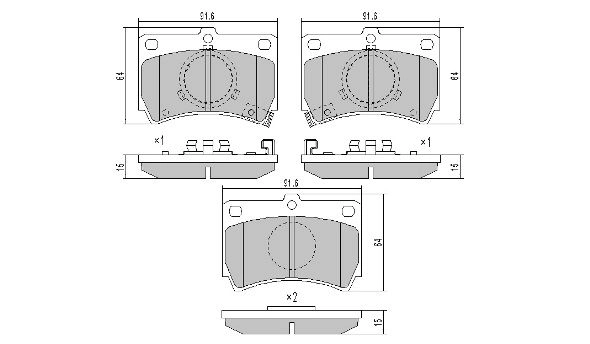 Brake Pad Set, disc brake (FBP-0537)