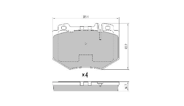Brake Pad Set, disc brake (FBP-0020)