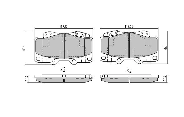 Brake Pad Set, disc brake (FBP-1809)