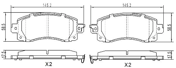 Brake Pad Set, disc brake (FBP-0256)