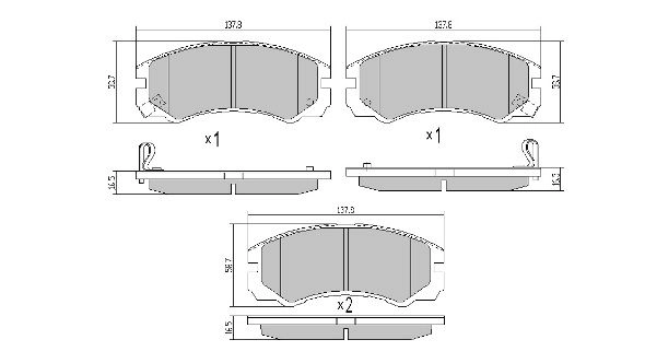 Brake Pad Set, disc brake (FBP-0978)