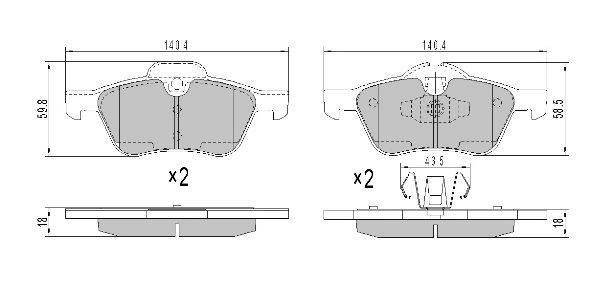 Brake Pad Set, disc brake (FBP-1248)