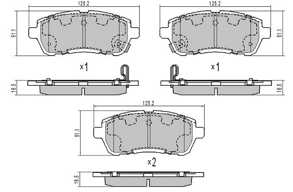Brake Pad Set, disc brake (FBP-1651)