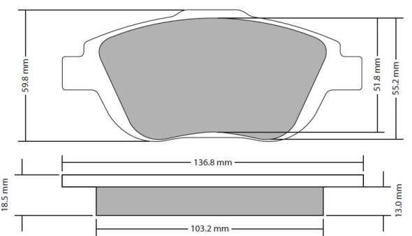Brake Pad Set, disc brake (FBP-1722)