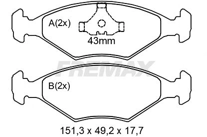 Brake Pad Set, disc brake (FBP-2066)