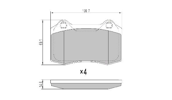 Brake Pad Set, disc brake (FBP-1957)