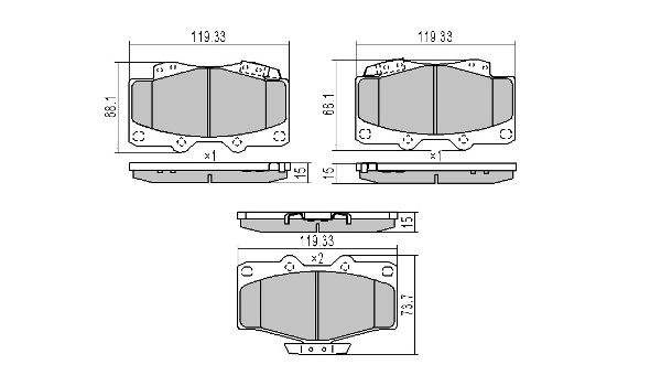 Brake Pad Set, disc brake (FBP-0862)
