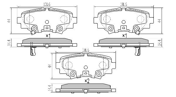 Brake Pad Set, disc brake (FBP-1955)