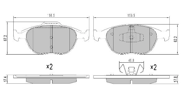 Brake Pad Set, disc brake (FBP-1305)