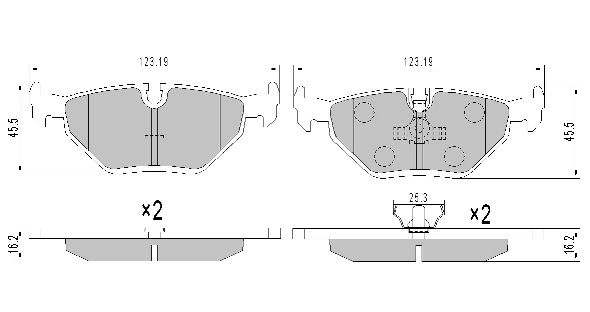 Brake Pad Set, disc brake (FBP-1008)