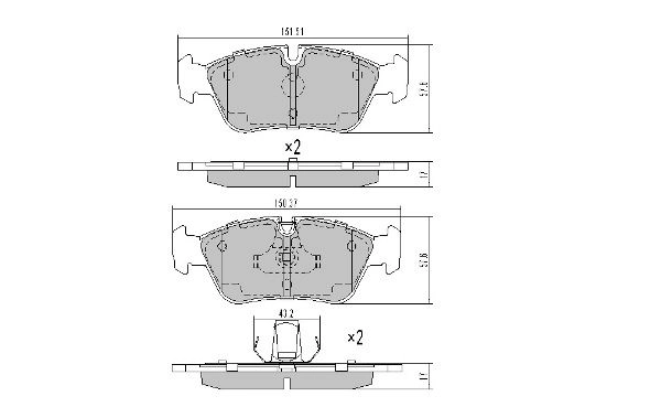 Brake Pad Set, disc brake (FBP-0741-01)