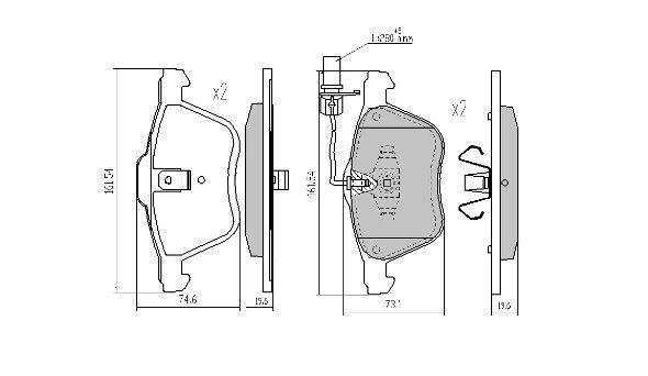 Brake Pad Set, disc brake (FBP-1257)