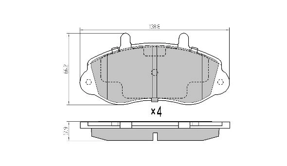 Brake Pad Set, disc brake (FBP-1140)