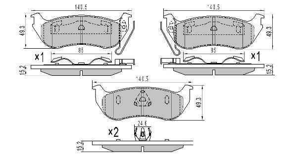 Brake Pad Set, disc brake (FBP-1905)