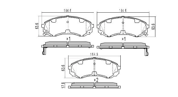 Brake Pad Set, disc brake (FBP-1711)