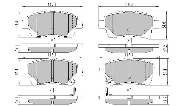 Brake Pad Set, disc brake (FBP-1604)