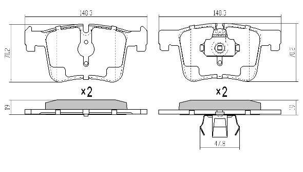 Brake Pad Set, disc brake (FBP-1857)