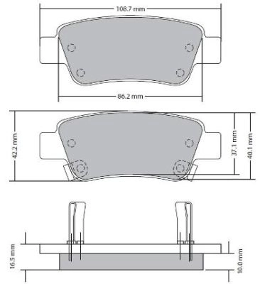 Brake Pad Set, disc brake (FBP-1717)
