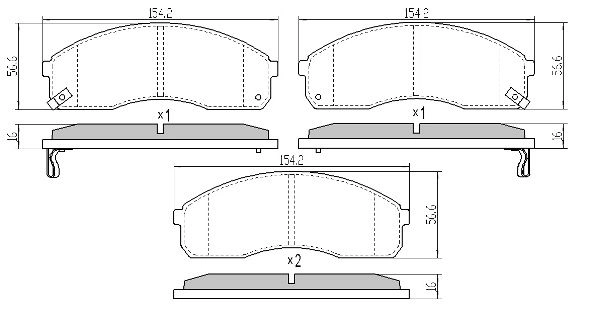 Brake Pad Set, disc brake (FBP-1689)
