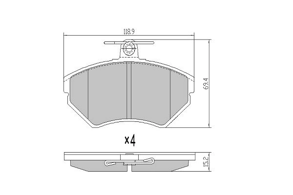 Brake Pad Set, disc brake (FBP-1051)