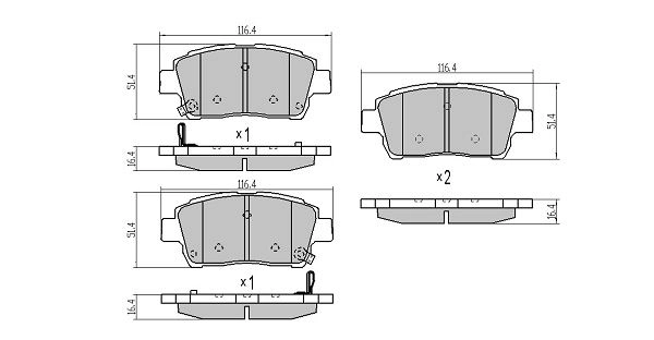 Brake Pad Set, disc brake (FBP-1211)