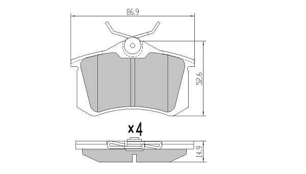 Brake Pad Set, disc brake (FBP-0615)