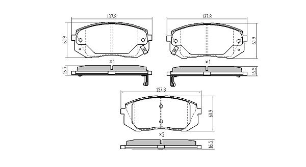 Brake Pad Set, disc brake (FBP-1713)