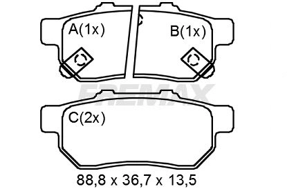 Brake Pad Set, disc brake (FBP-0833)