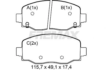 Brake Pad Set, disc brake (FBP-0176)