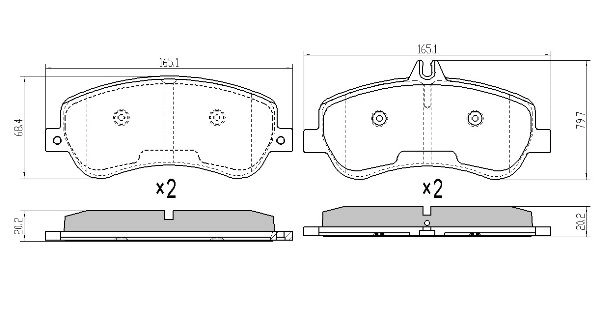 Brake Pad Set, disc brake (FBP-1828)