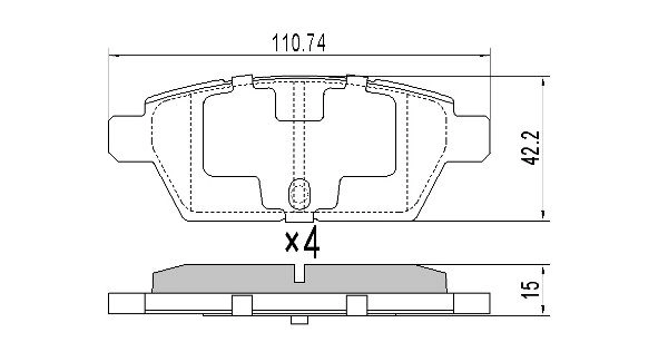 Brake Pad Set, disc brake (FBP-1845)