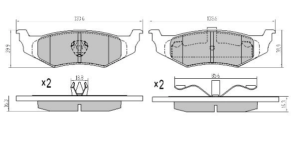 Brake Pad Set, disc brake (FBP-1562)