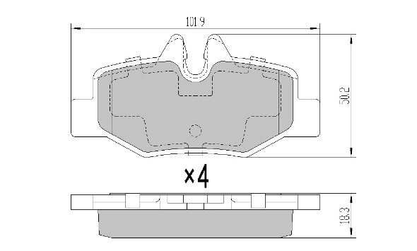 Brake Pad Set, disc brake (FBP-1383)