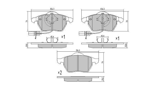 Brake Pad Set, disc brake (FBP-0876-01)
