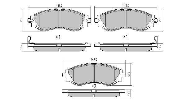 Brake Pad Set, disc brake (FBP-1601)