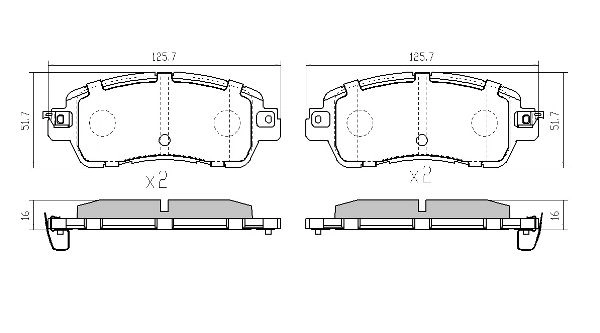 Brake Pad Set, disc brake (FBP-0031)