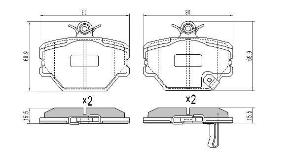 Brake Pad Set, disc brake (FBP-1133)