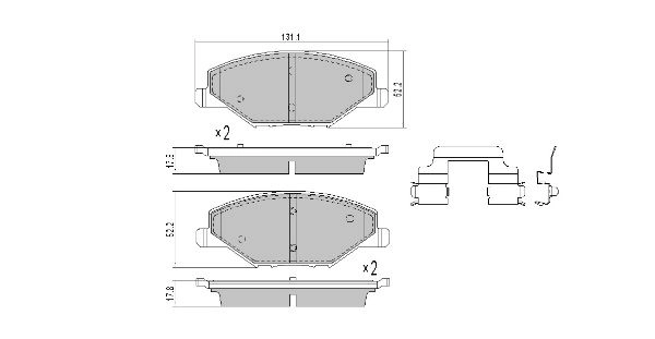 Brake Pad Set, disc brake (FBP-1974)