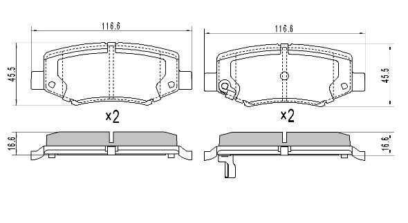 Brake Pad Set, disc brake (FBP-1825)